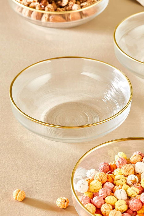 Hermia Set de 6 Cuencos de Vidrio Transparente 15 cm Elegantes y Duraderos para Cocina y Mesa